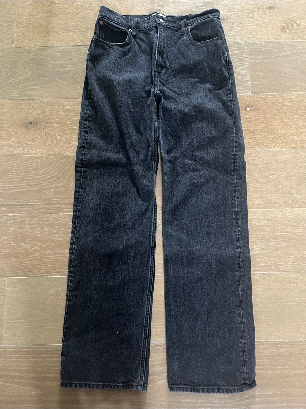 Abercrombie & Fitch 90’s Relaxed High Rise Jeans in Black size 29/8 long - Picture 2 of 8